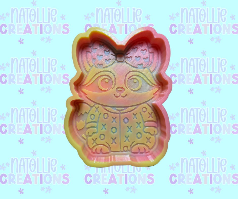 Raccoon XOXO Pajamas Freshie Silicone Mold