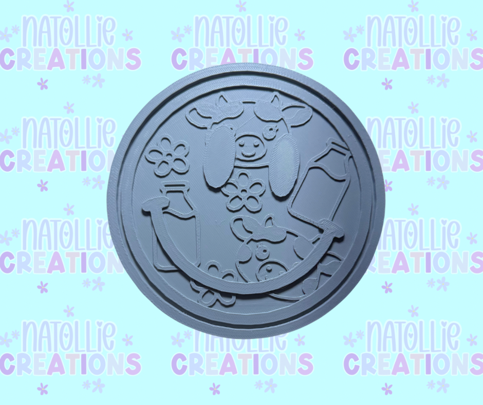Cow / Milk Smiley Insert Freshie Silicone Mold