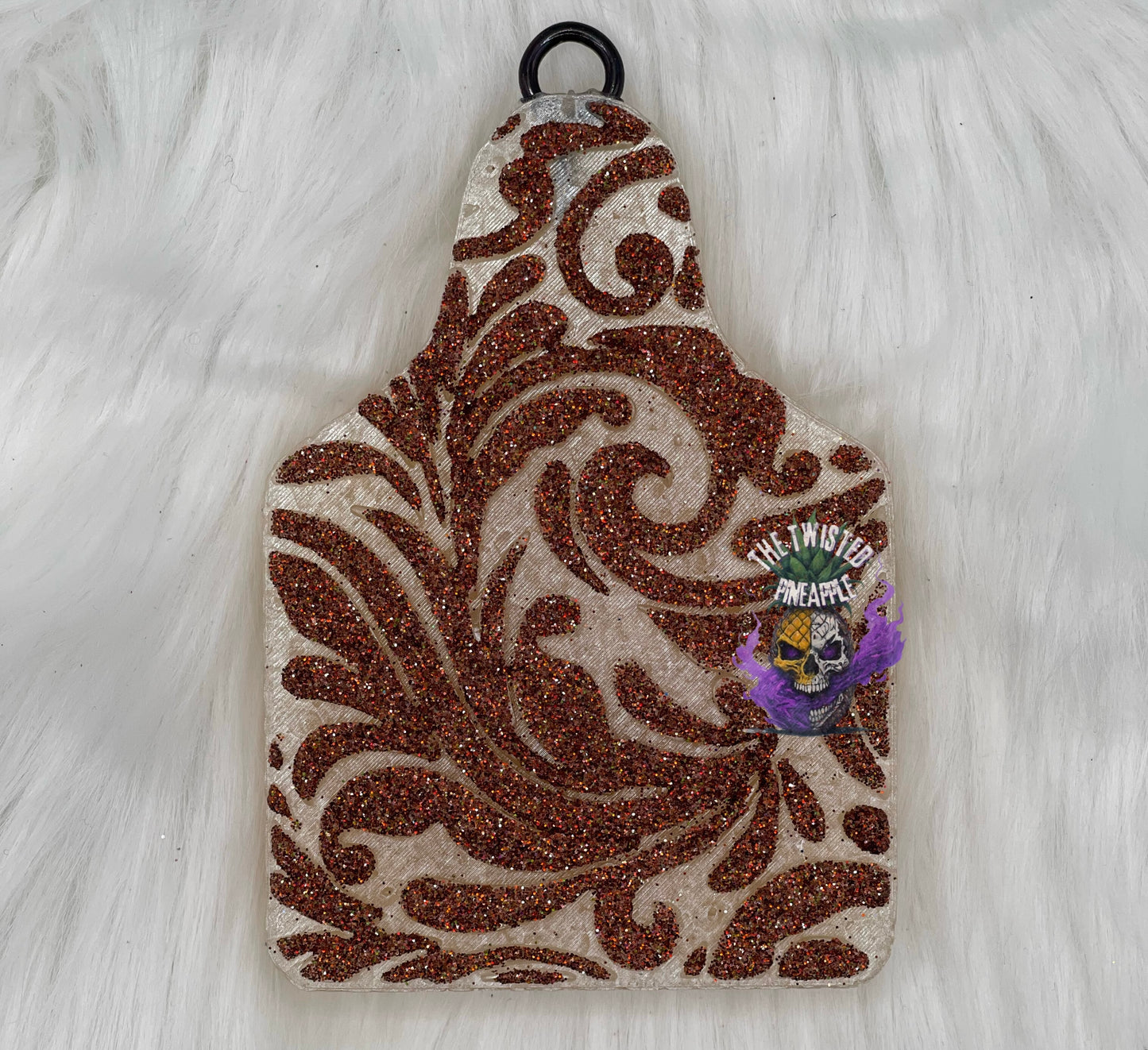 Tooled Leather Cow Tag Freshie