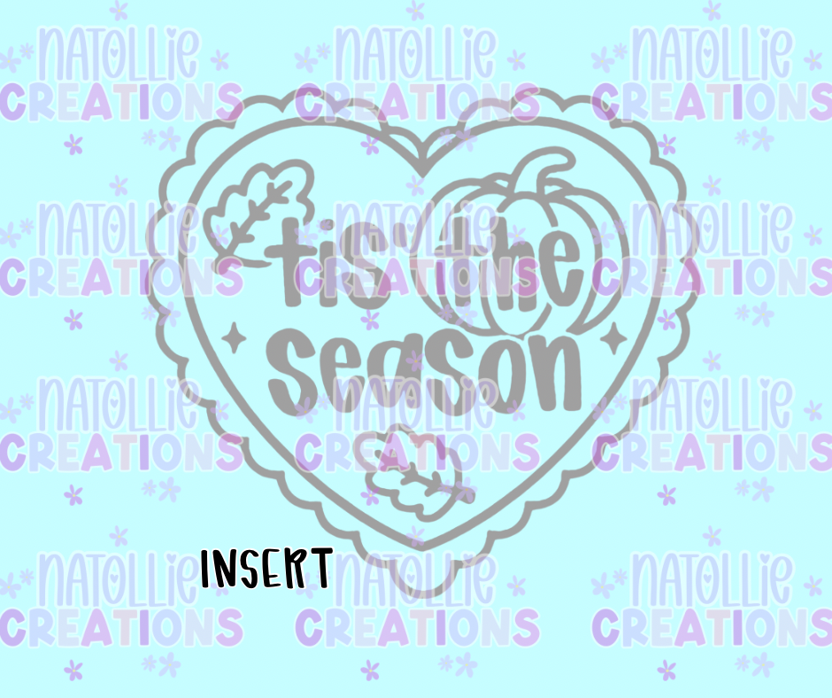 Fall Tis The Season Scallop Heart Insert Freshie Silicone Mold