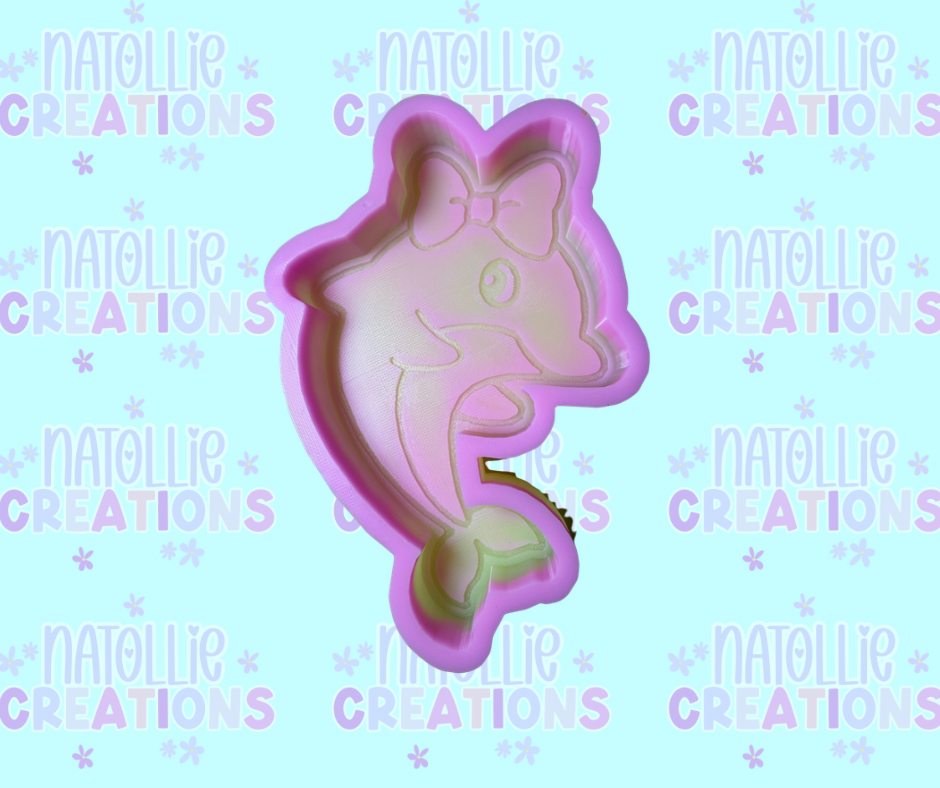 Dolphin W/ Bow Freshie Silicone Mold