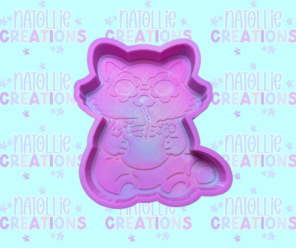 Summer Drink Raccoon Freshie Silicone Mold