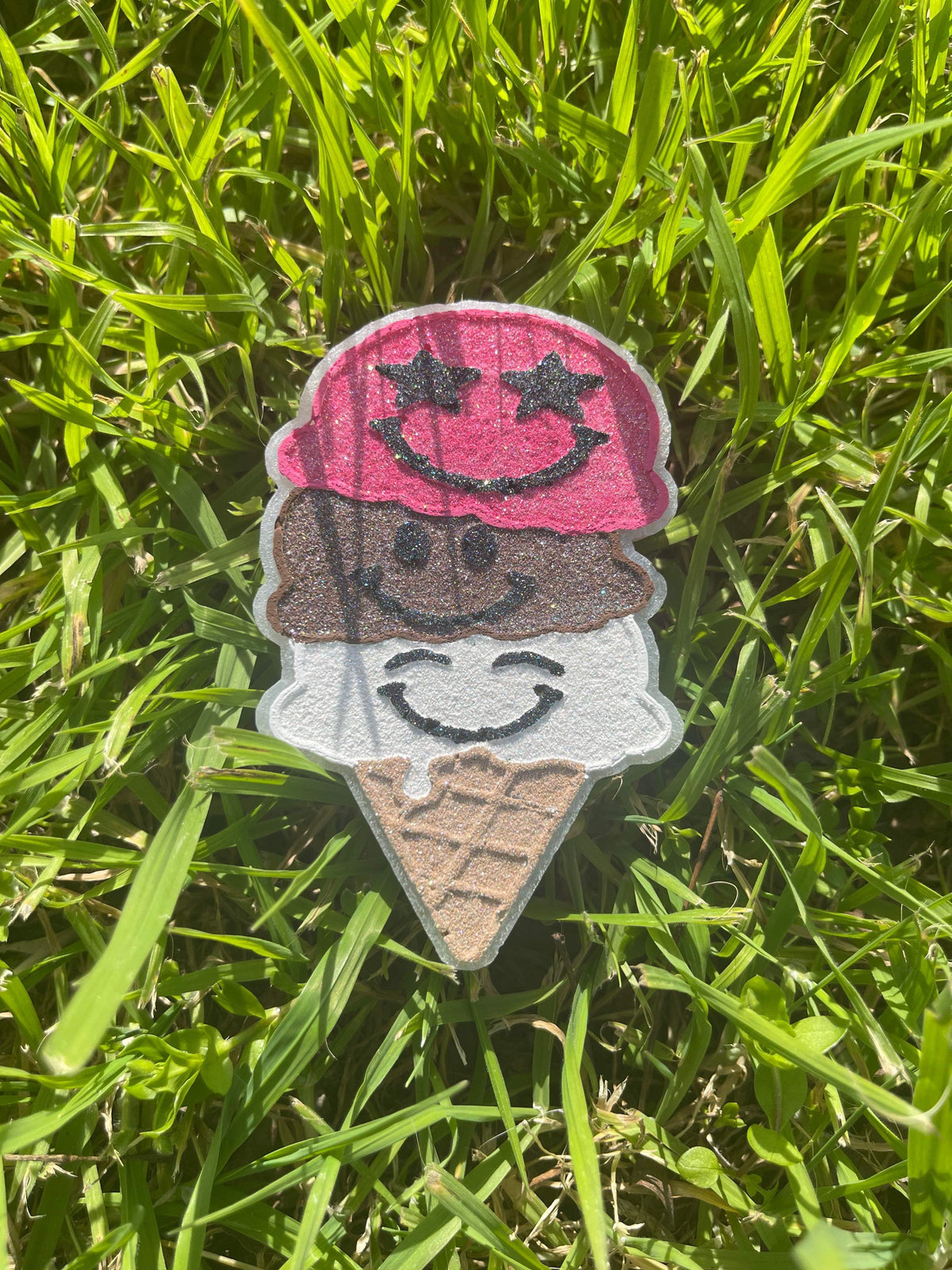 Smiley Stacked Ice Cream Cone Freshie Silicone Mold
