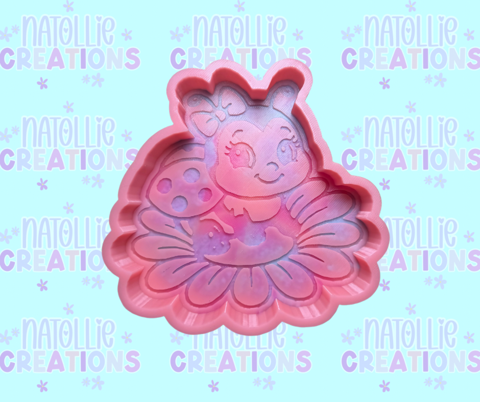 Ladybug On Flower Freshie Silicone Mold