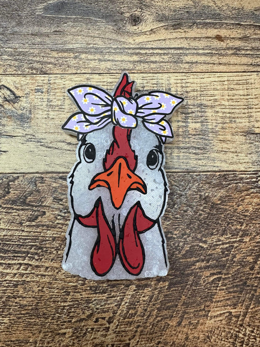 Chicken With Bow Freshie Silicone Mold