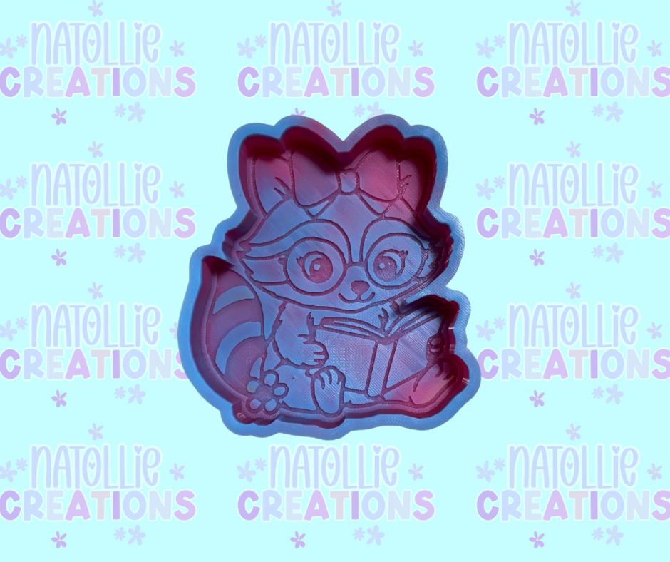 Reading Raccoon Freshie Silicone Mold