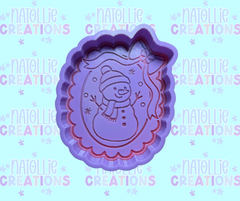 Scalloped Snowman Freshie Silicone Mold