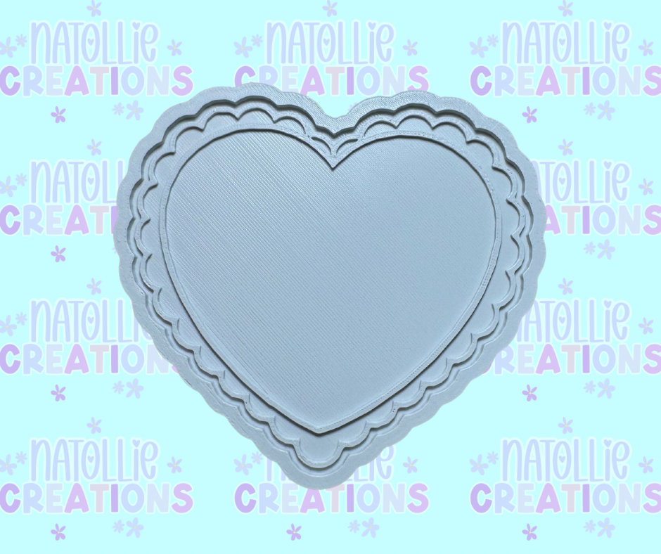 Plain Scallop Heart Insert Freshie Silicone Mold