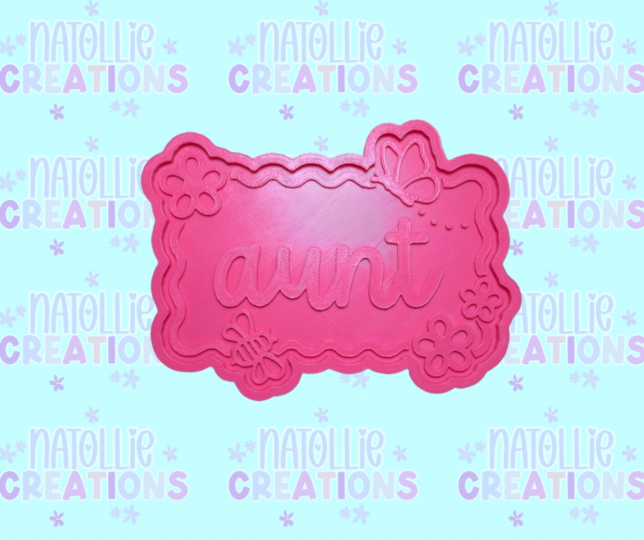 Aunt Floral Butterfly Frame Insert Freshie Silicone Mold