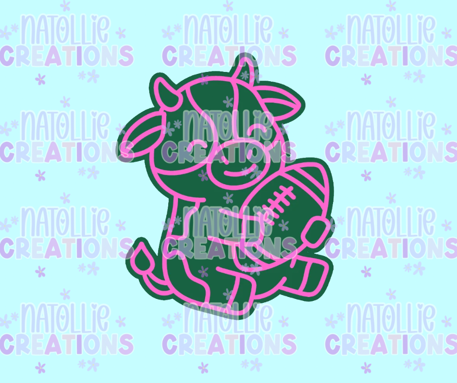 Cow W/ Football Freshie Silicone Mold