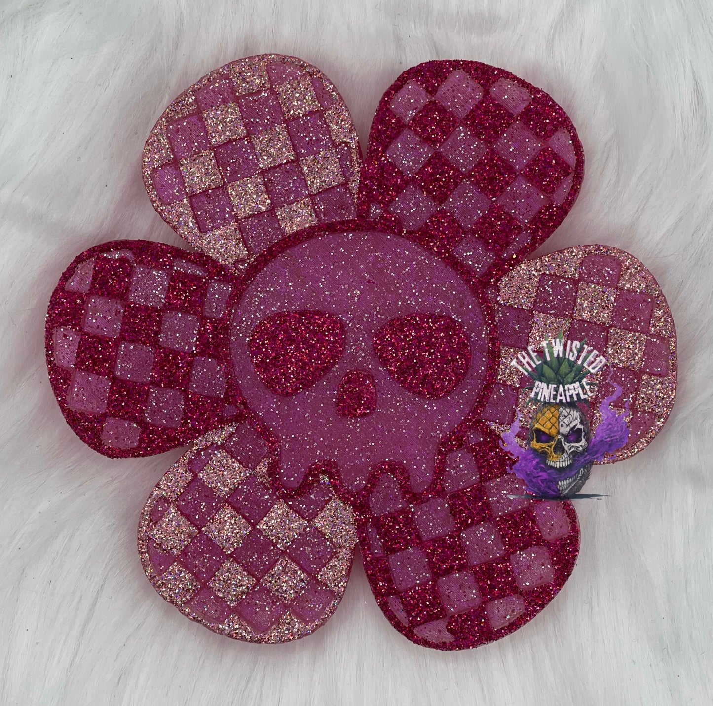 Checkered Flower Skull Freshie