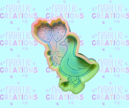 Strawberry Balloon Goose Freshie Silicone Mold