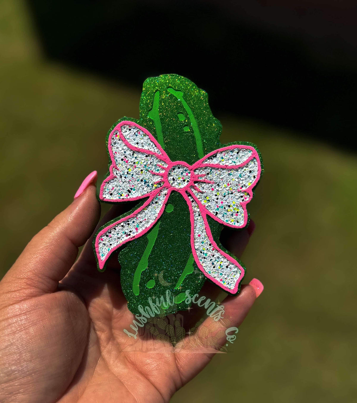 Pickle W/ Bow Freshie Silicone Mold