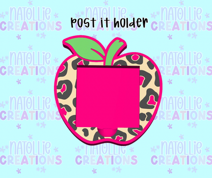 Leopard Apple Post It Note Holder