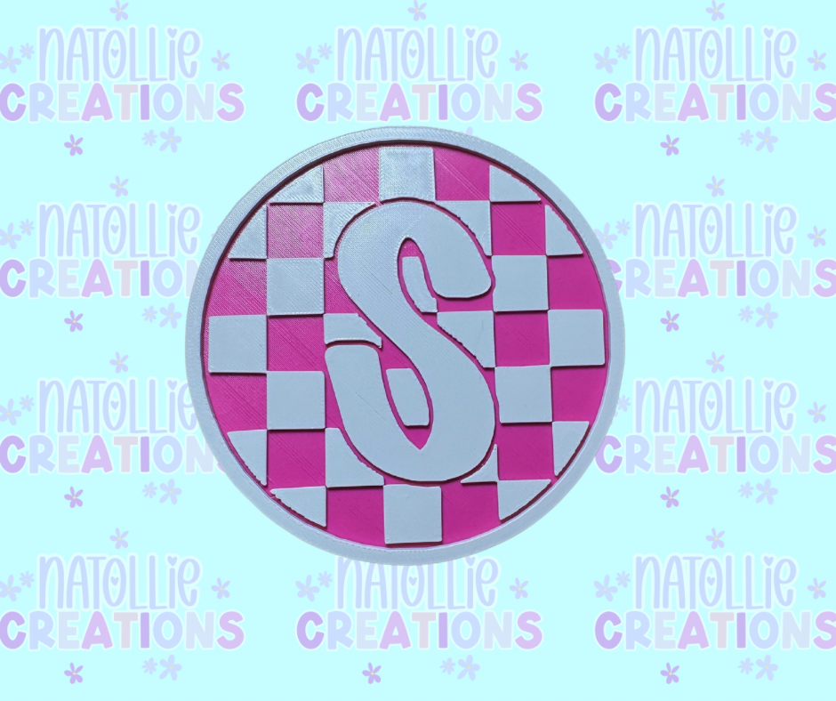 Checkered Alphabet Insert Freshie Silicone Mold