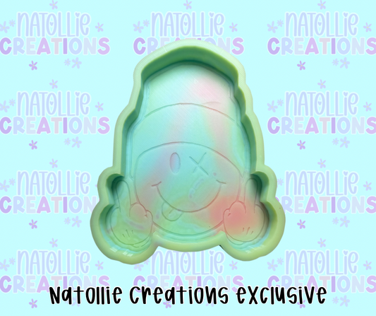 Middle Finger Beanie Smiley Face Freshie Silicone Mold