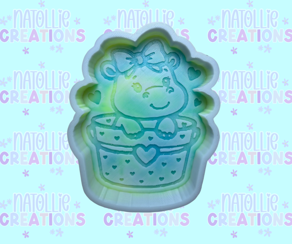 Hippo In Bucket Freshie Silicone Mold