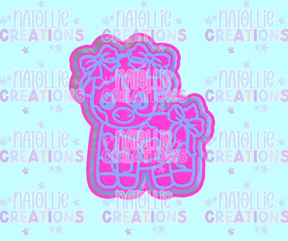 Cutie Bow Cow Freshie Silicone Mold