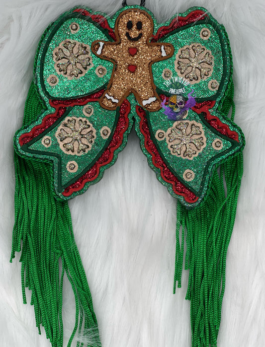 Gingerbread Snowflake Bow (Leather & Lace)