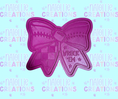 Football Bow + Inserts Freshie Silicone Mold