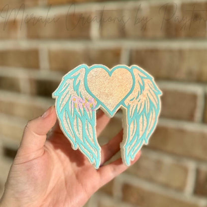 Angel Wings W/ Heart Center Freshie Silicone Mold