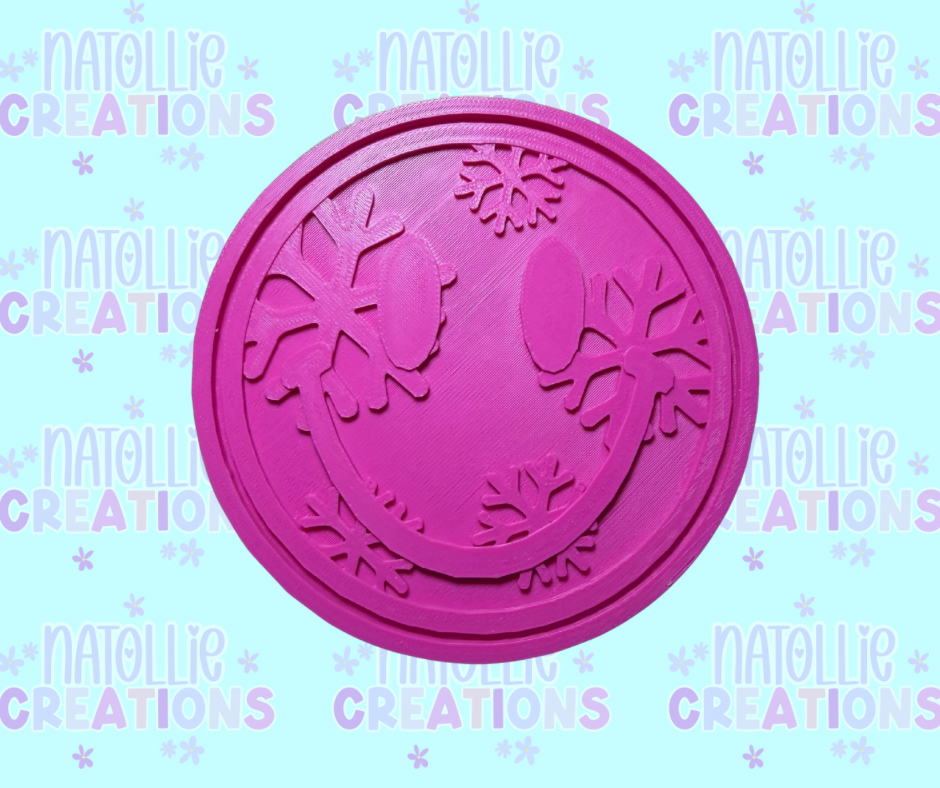 Snowflake Smiley Insert Freshie Silicone Mold
