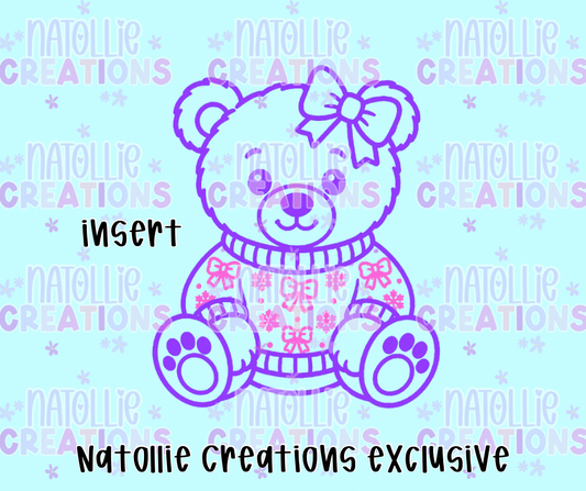 Snowflake / Bow Bear Sweater Insert Freshie Silicone Mold