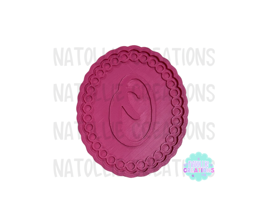 Beaded Frame Oval + Alphabet Inserts Freshie Silicone Mold