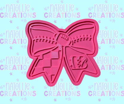 Football Bow + Inserts Freshie Silicone Mold