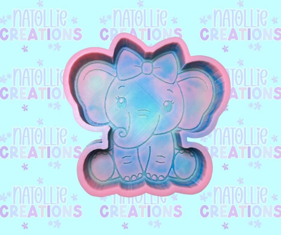 Full Body Elephant W/ Bow Freshie Silicone Mold
