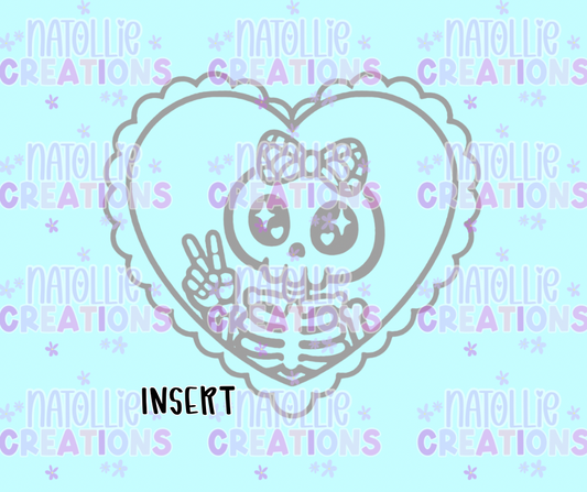 Peace Skeleton Scallop Heart Insert Freshie Silicone Mold