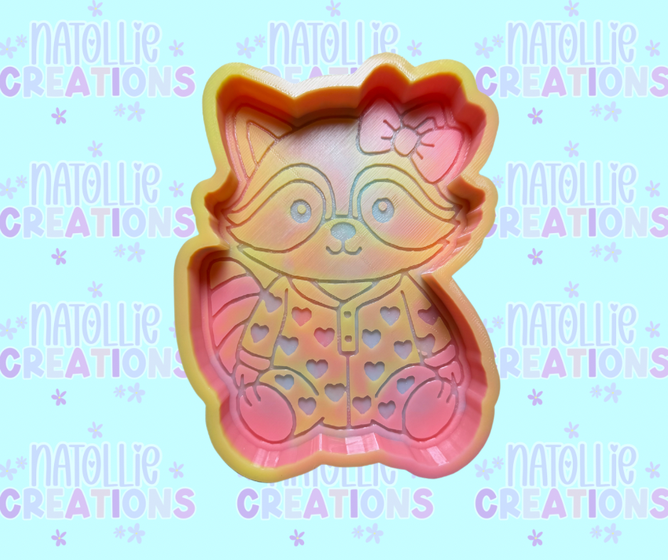 Raccoon Heart Pajamas Freshie Silicone Mold