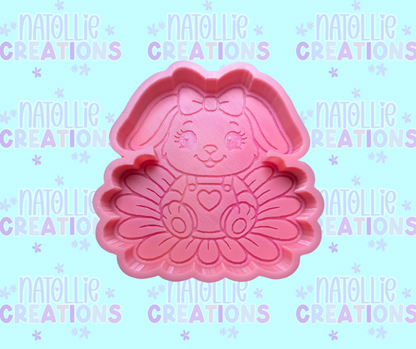 Bunny On Flower Freshie Silicone Mold