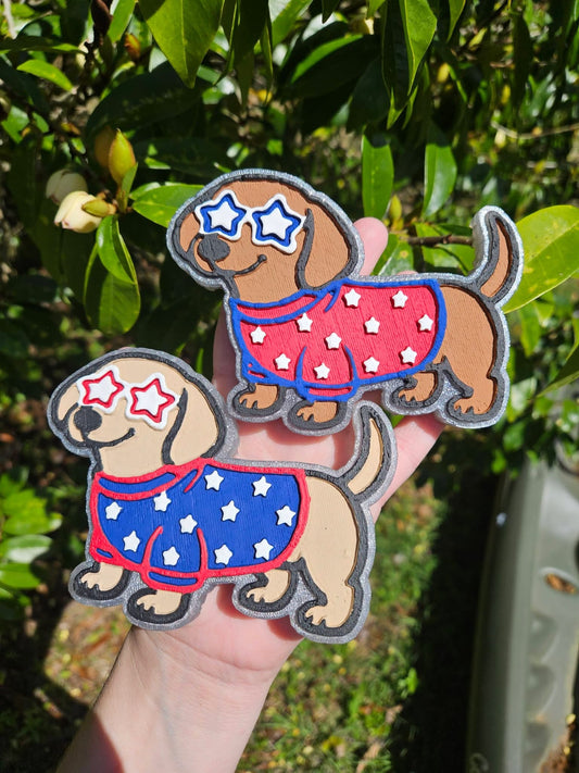 4th Of July Weiner Dog Freshie Silicone Mold
