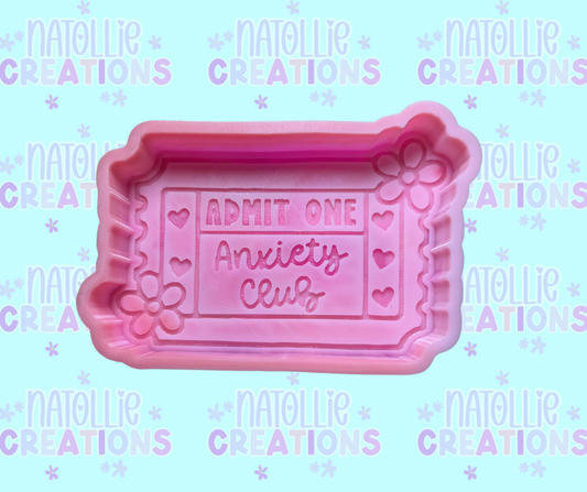 Anxiety Club Ticket Freshie Silicone Mold