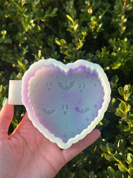 Ghost + Bats Heart - Silicone Mold Only