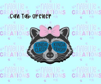 Classy Trashy Raccoon Can Tab Opener Keychain