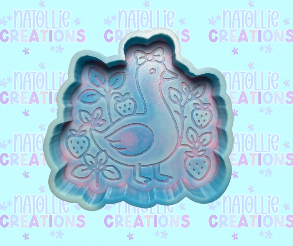 Goose In Strawberry Field Freshie Silicone Mold
