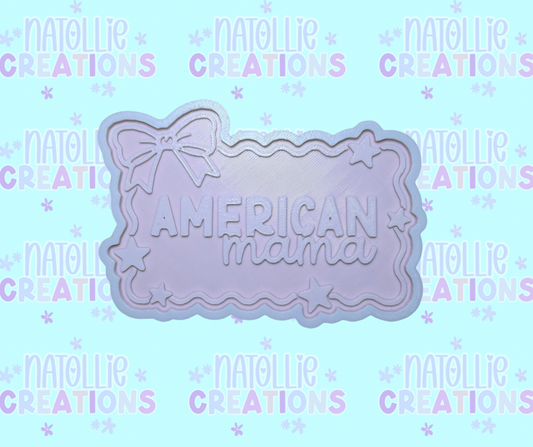 American Mama Star Bow Frame Insert Freshie Silicone Mold