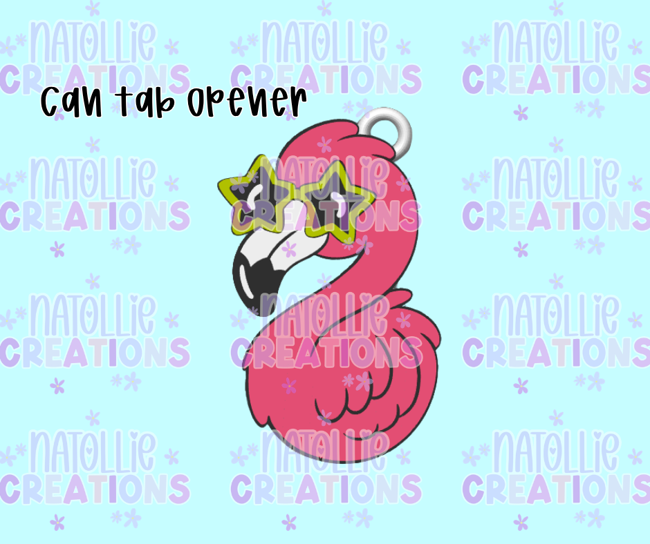 Flamingo Can Tab Opener Keychain