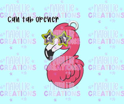 Flamingo Can Tab Opener Keychain