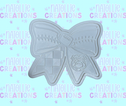 Football Bow + Inserts Freshie Silicone Mold