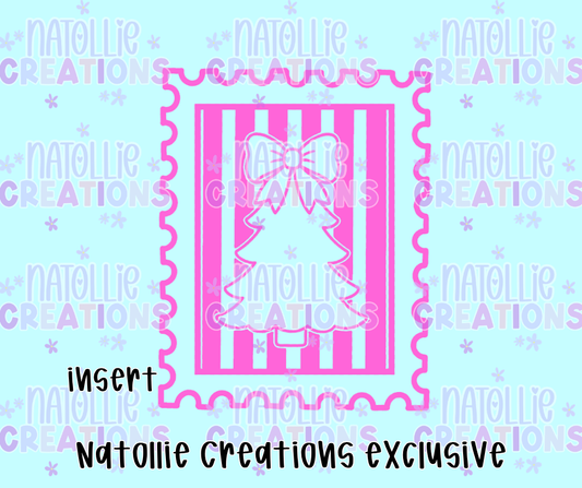 Striped Christmas Tree Stamp Insert Freshie Silicone Mold