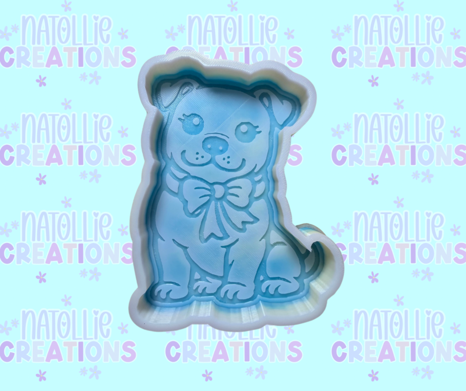 Pitbull W/ Bow Freshie Silicone Mold