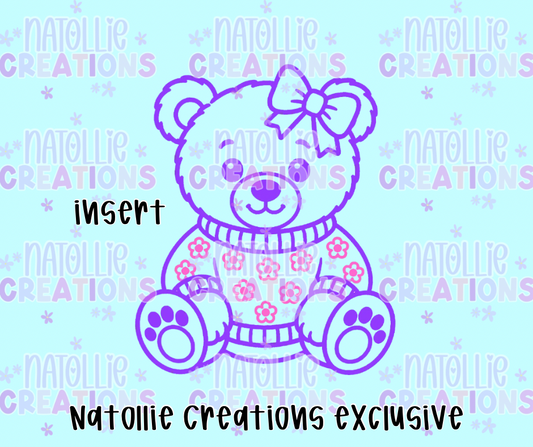 Floral Bear Sweater Insert Freshie Silicone Mold