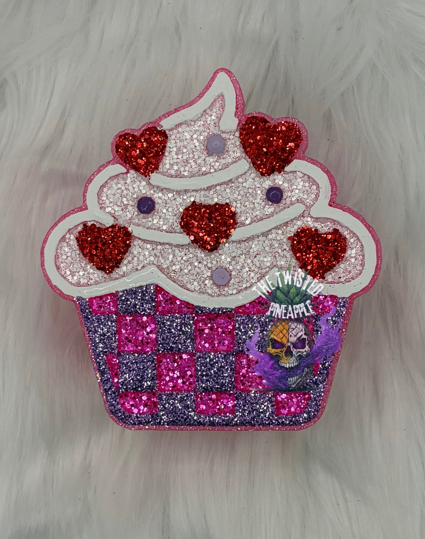Checkered Heart Cupcake Freshie