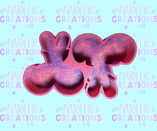 Candy Cane W/ Bow Vent Clip Freshie Silicone Mold