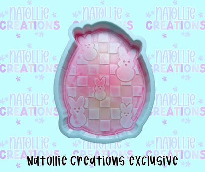 Checkered Egg W/ Peeps Freshie Silicone Mold