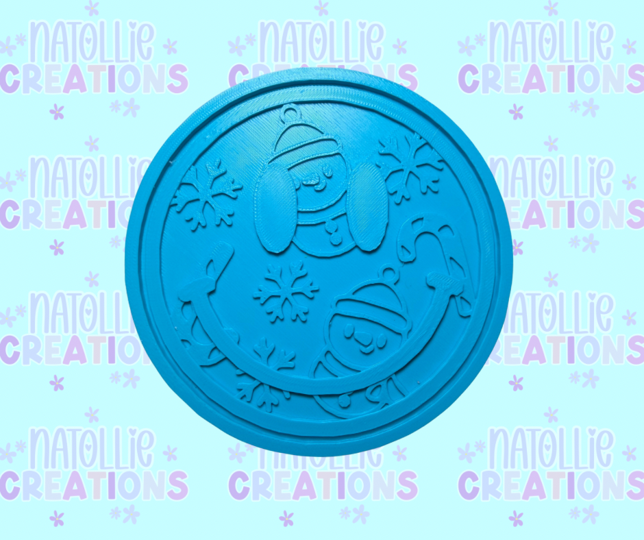 Snowman / Snowflakes Smiley Insert Freshie Silicone Mold