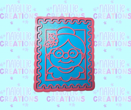 Mrs Claus Stamp Insert Freshie Silicone Mold